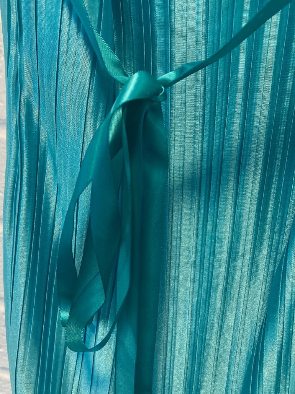 VTG Le Chateau Teal Pleated Cami Blouse Beaded Y2K Made in Canada S - Picture 5 of 16